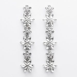 Stone Flower Drop Earrings